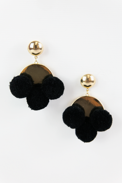 Black pom deals pom earrings