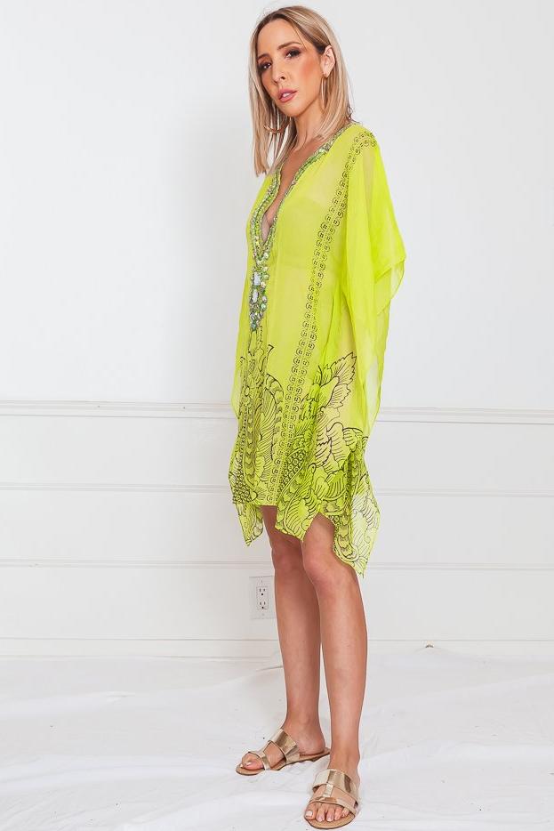 Yavi Floral Tunic Lime ⋆ Colmers Hill Fashion