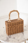 Small Straw Box Bag - Natural