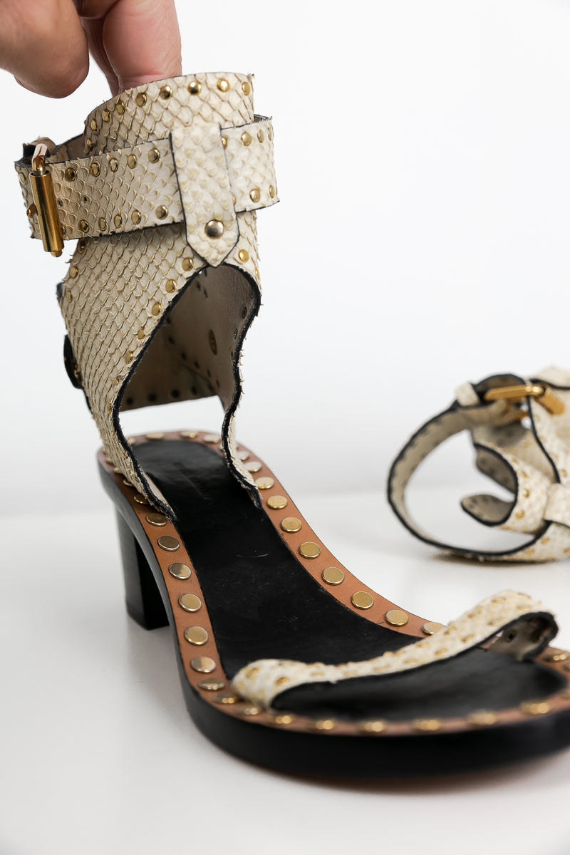 Isabel Marant Stud-embellished Leather Sandals in Black