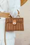 Small Straw Box Bag - Natural