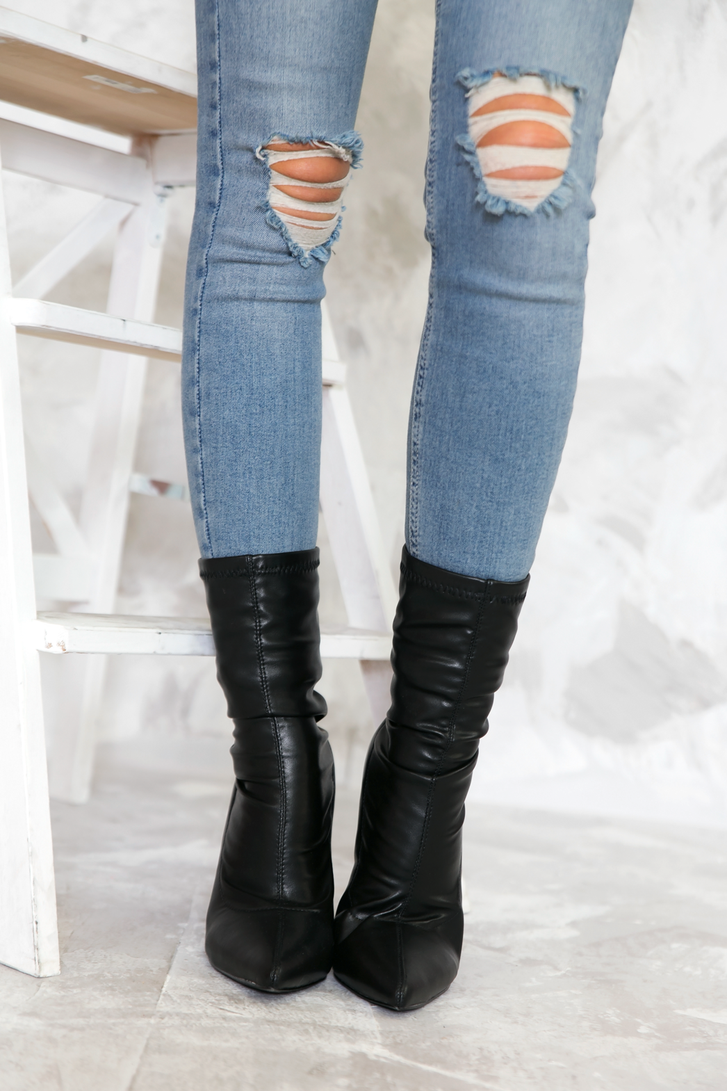 Leather Pointy Sock Boots - Black – Haute & Rebellious