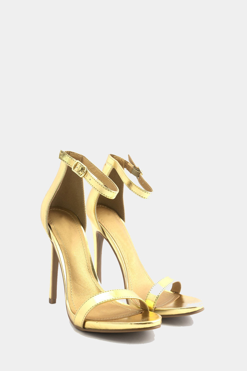 ASOS DESIGN Nova barely there heeled sandals in gold | ASOS