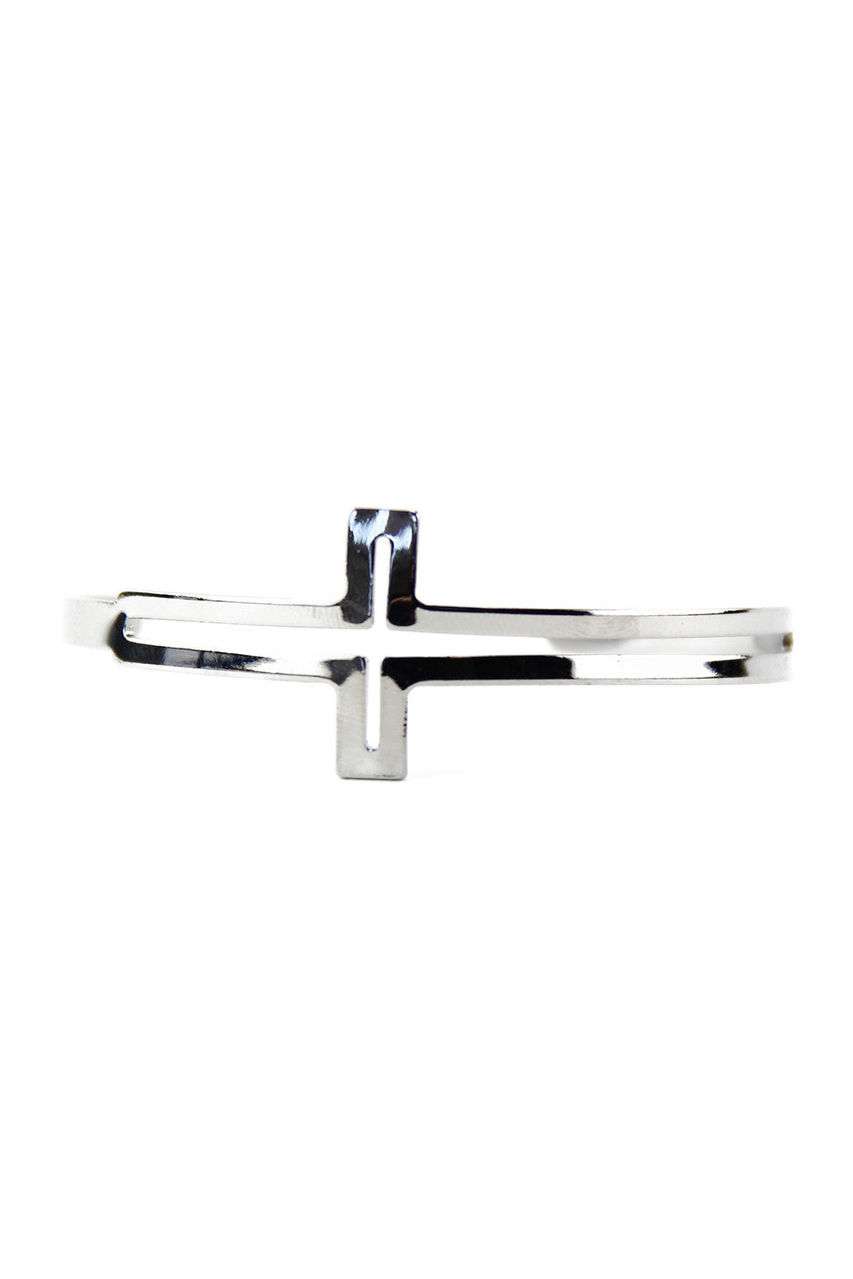 PETITE CUTOUT CROSS BRACELET - Silver - Haute & Rebellious