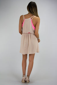 NEON BORDER CHIFFON DRESS - Haute & Rebellious