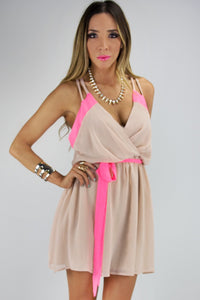 NEON BORDER CHIFFON DRESS - Haute & Rebellious